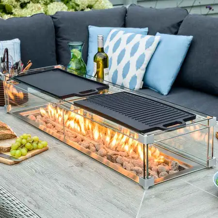 Bramblecrest 2 x Griddle Rectangle Bracket For Large Casual Dining Table with Firepit - image 1