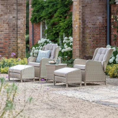 Bramblecrest Tetbury Recliner Set with 2 Footstools & Tree-Free Coffee Table - Cloud