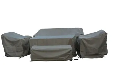 Bramblecrest Tuscan & San Marino 3 Seat sofa 2 x Sofa Chairs Table & Bench Cover - Khaki